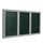 Ghent 36''x72'' 3-Door Satin Aluminum Frame Enclosed Vinyl Bulletin Board - Ebony