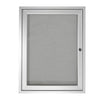 Ghent 1 Door Enclosed Vinyl Bulletin Board with Satin Frame, 36''H x 30''W, Silver