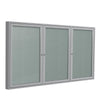 Ghent 3 Door Enclosed Vinyl Bulletin Board with Satin Frame, 4'H x 8'W, Silver