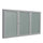 Ghent 3 Door Enclosed Vinyl Bulletin Board with Satin Frame, 4'H x 8'W, Silver
