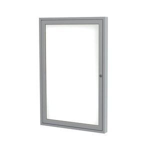 Ghent 1 Door Enclosed Porcelain Magnetic Whiteboard with Satin Frame, 36''H x 30''W