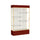 Spirit  48''W x 80''H x 16''D  Lighted Floor Case, Plaque Back, Champagne Finish, Maroon Base and Top - Waddell