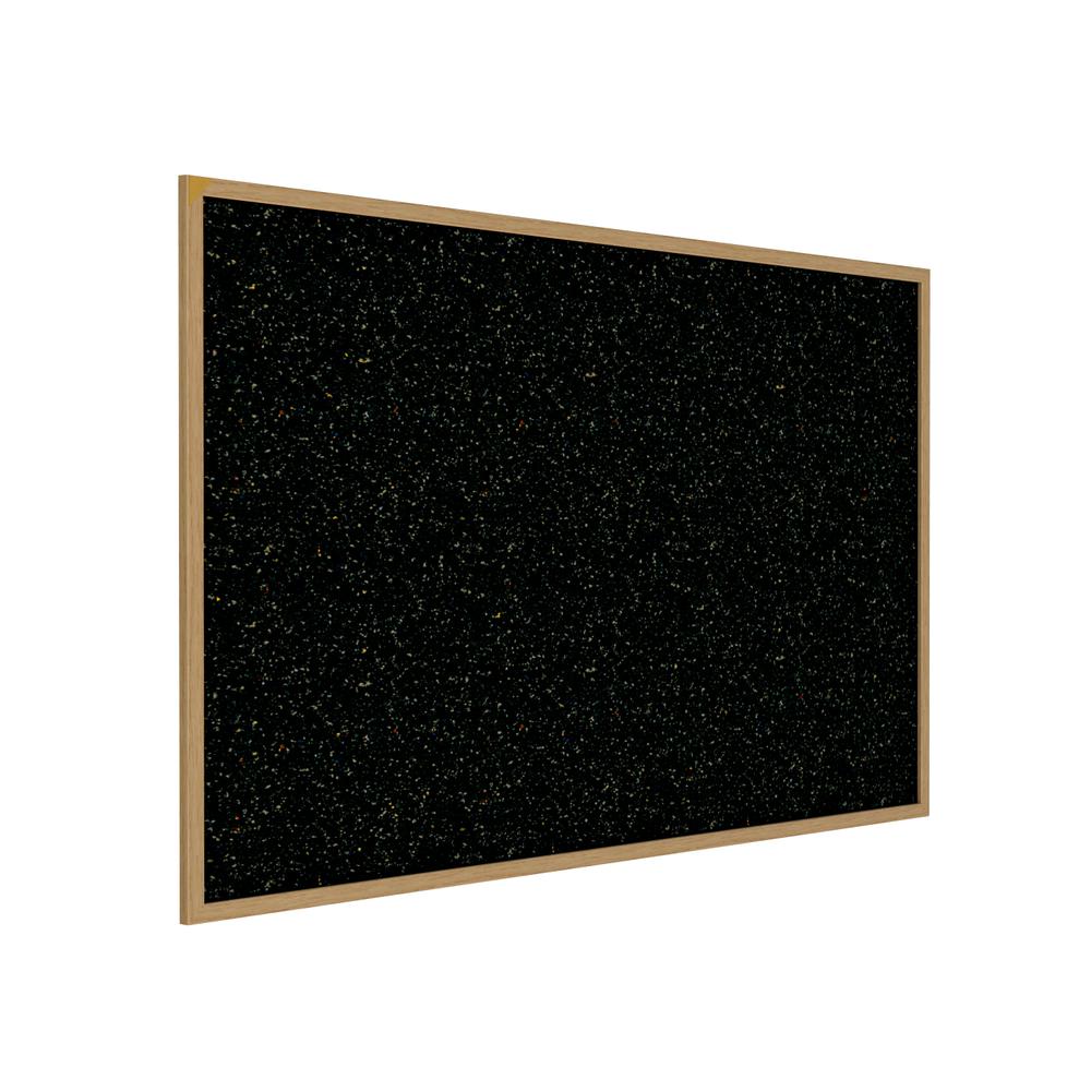 36.0''x46.5'' Wood Fr, Oak Finish Recycled Rubber Bulletin Board - Confetti - Ghent