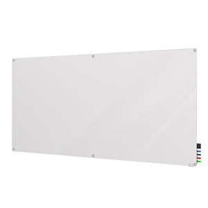Ghent Harmony Glass Whiteboard with Square Corners, 4'H x 5'W, White