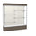 Reliant   72''W x 80''H x 16''D  Lighted Floor Case, Plaque Back, Satin Finish,  Walnut Vinyl Base - Waddell