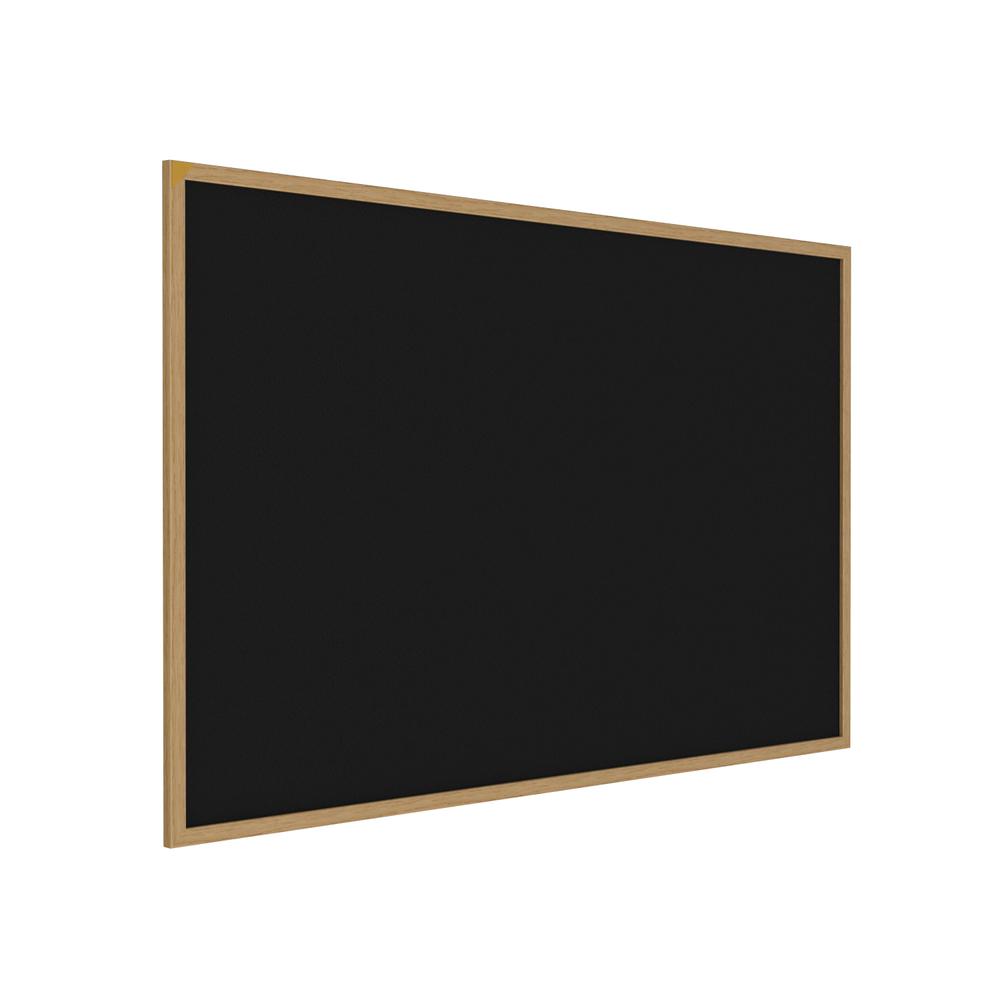 48.5''x72.5'' Wood Fr, Oak Finish Recycled Rubber Bulletin Board - Black - Ghent