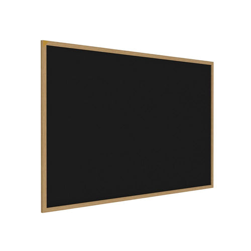 48.5''x72.5'' Wood Fr, Oak Finish Recycled Rubber Bulletin Board - Black - Ghent