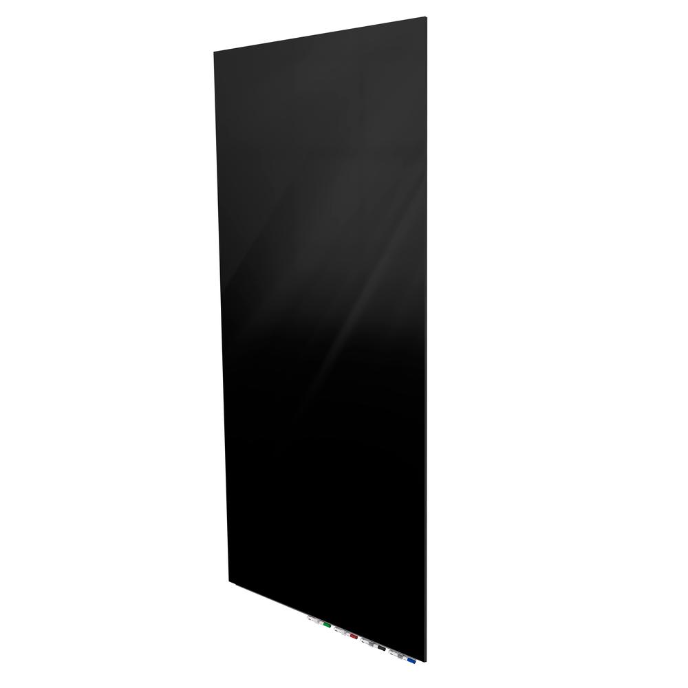 Ghent Aria 4'H x 3'W Magnetic Glass White Board, Gray Surface, Vertical, 4 Rare Earth Magnets, 4 Markers and Eraser
