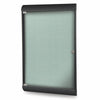 42⅛''x27¾'' 1-Dr Silhouette Encl Bulletin Bd, Black Frame, Vinyl Fabric Stone - Ghent