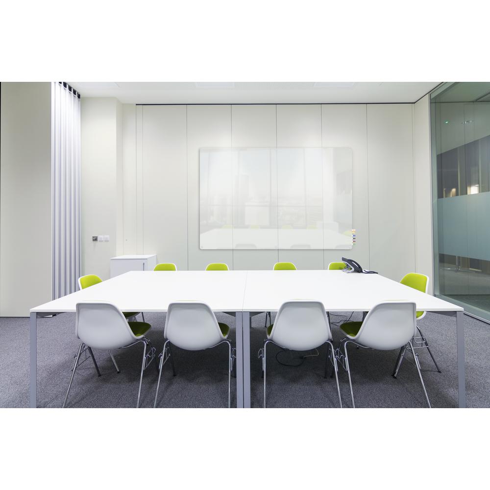 Ghent 4'x6' Harmony Frosted Glass Board - Radius Corners - 4 Markers and Eraser