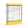 Spirit  60''W x 80''H x 16''D  Lighted Floor Case, White Back, Dk. Bronze Finish, Goldenrod Base and Top - Waddell