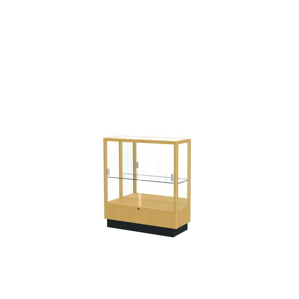 Heritage 36''W x 40''H x 14''D Counter Case, Mirror Back, Hardwood Natural Maple Finish - Waddell