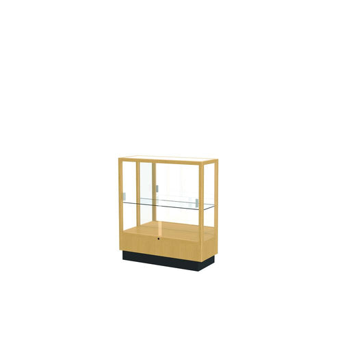 Heritage 36''W x 40''H x 14''D Counter Case, Mirror Back, Hardwood Natural Maple Finish - Waddell