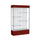 Spirit  48''W x 80''H x 16''D  Lighted Floor Case, White Back, Satin Finish, Maroon Base and Top - Waddell