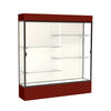 Spirit  72''W x 80''H x 16''D  Lighted Floor Case, Plaque Back, Dk. Bronze Finish, Maroon Base and Top - Waddell