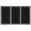 48''x72'' 3-Door Ovation Black Fabric Bulletin Board - Gray Frame - Ghent