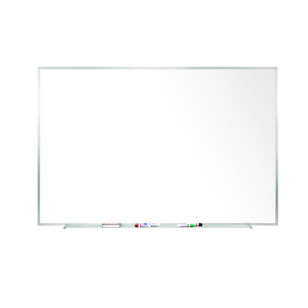 Ghent Magnetic Porcelain Whiteboard with Aluminum Frame, 3'H x 4'W