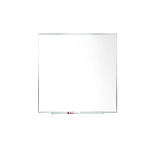Ghent Magnetic Porcelain Whiteboard with Aluminum Frame, 4'H x 4'W