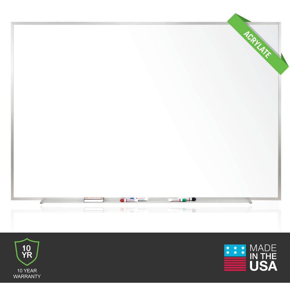 Ghent Non-Magnetic Whiteboard with Aluminum Frame, 4'H x 5'W