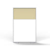 Ghent Floor Partition with Aluminum Frame and 2 Split Panel Infill, Porcelain and Carmel Vinyl, 72''H x 48''W