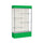 Spirit  48''W x 80''H x 16''D  Lighted Floor Case, Plaque Back, Satin Finish, Kelly Green Base and Top - Waddell