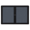 36''x60'' 2-Door Ovation Gray Fabric Bulletin Board - Black Frame - Ghent