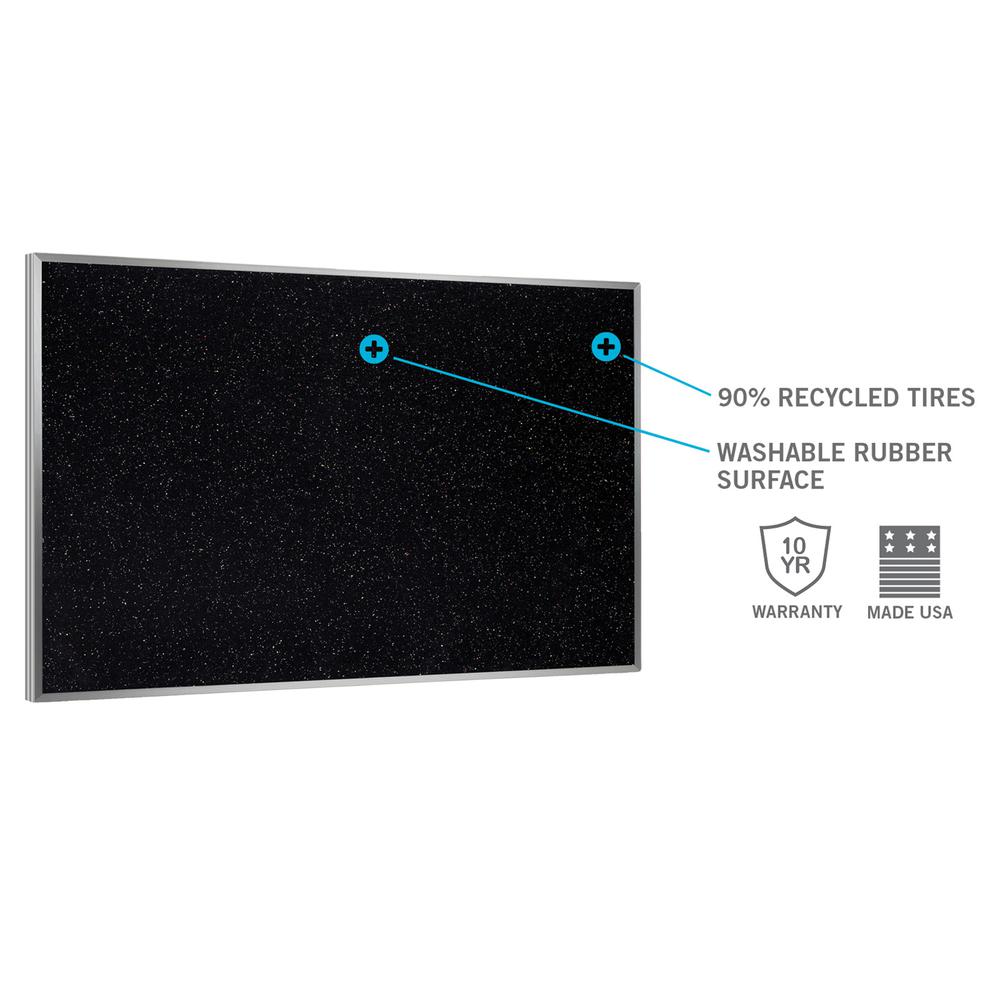 Ghent Recycled Bulletin Board with Aluminum Frame, 4'H x 5'W, Confetti