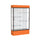 Spirit  48''W x 80''H x 16''D  Lighted Floor Case, White Back, Dk. Bronze Finish, Orange Base and Top - Waddell