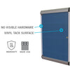 Ghent Silhouette 1 Door Enclosed Vinyl Bulletin Board with Black Frame, 4'H x 2'W, Silver