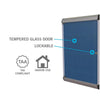 Ghent Silhouette 1 Door Enclosed Vinyl Bulletin Board with Black Frame, 4'H x 2'W, Silver
