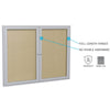 48''x72'' 3-Door Satin Aluminum Frame Enclosed Vinyl Bulletin Board - Silver - Ghent