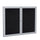 48''x60'' 2-Dr Satin Alum Fr Enclosed Recycled Rubber Bulletin Board - Black - Ghent