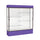 Spirit  72''W x 80''H x 16''D  Lighted Floor Case, White Back, Dk. Bronze Finish, Purple Base and Top - Waddell