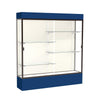 Spirit  72''W x 80''H x 16''D  Lighted Floor Case, Plaque Back, Dk. Bronze Finish, Navy Base and Top - Waddell