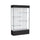 Spirit  48''W x 80''H x 16''D  Lighted Floor Case, White Back, Satin Finish, Black Base and Top - Waddell