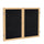48''x60'' 2-Dr Wood Fr Oak Finish Enclsd Recycled Rubber Bulletin Board - Black - Ghent