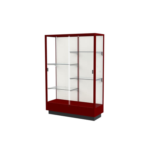 Heritage  48''W x 70''H x 18''D  Floor Case, Plaque Back, Hardwood Cordovan Finish - Waddell