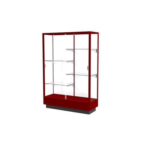 Heritage  48''W x 70''H x 18''D  Floor Case, White Back, Hardwood Cordovan Finish - Waddell