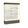 Reliant   60''W x 80''H x 16''D  Lighted Floor Case, Plaque Back, Champagne Finish,  Walnut Vinyl Base - Waddell