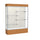 Reliant   60''W x 80''H x 16''D  Lighted Floor Case, Plaque Back, Satin Finish,  Carmel Oak Base - Waddell