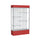 Spirit  48''W x 80''H x 16''D  Lighted Floor Case, White Back, Satin Finish, Red Base and Top - Waddell