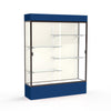 Spirit  60''W x 80''H x 16''D  Lighted Floor Case, Plaque Back, Dk. Bronze Finish, Navy Base and Top - Waddell