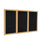 36''x72'' 3-Dr Wood Fr Oak Finish Enclsd Recycled Rubber Bulletin Board - Black - Ghent