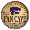 Kansas State Wildcats Sign Wood 14 Inch Round Barrel Top Design - Special Order - Wincraft