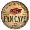 Oklahoma State Cowboys Sign Wood 14 Inch Round Barrel Top Design - Special Order - Wincraft
