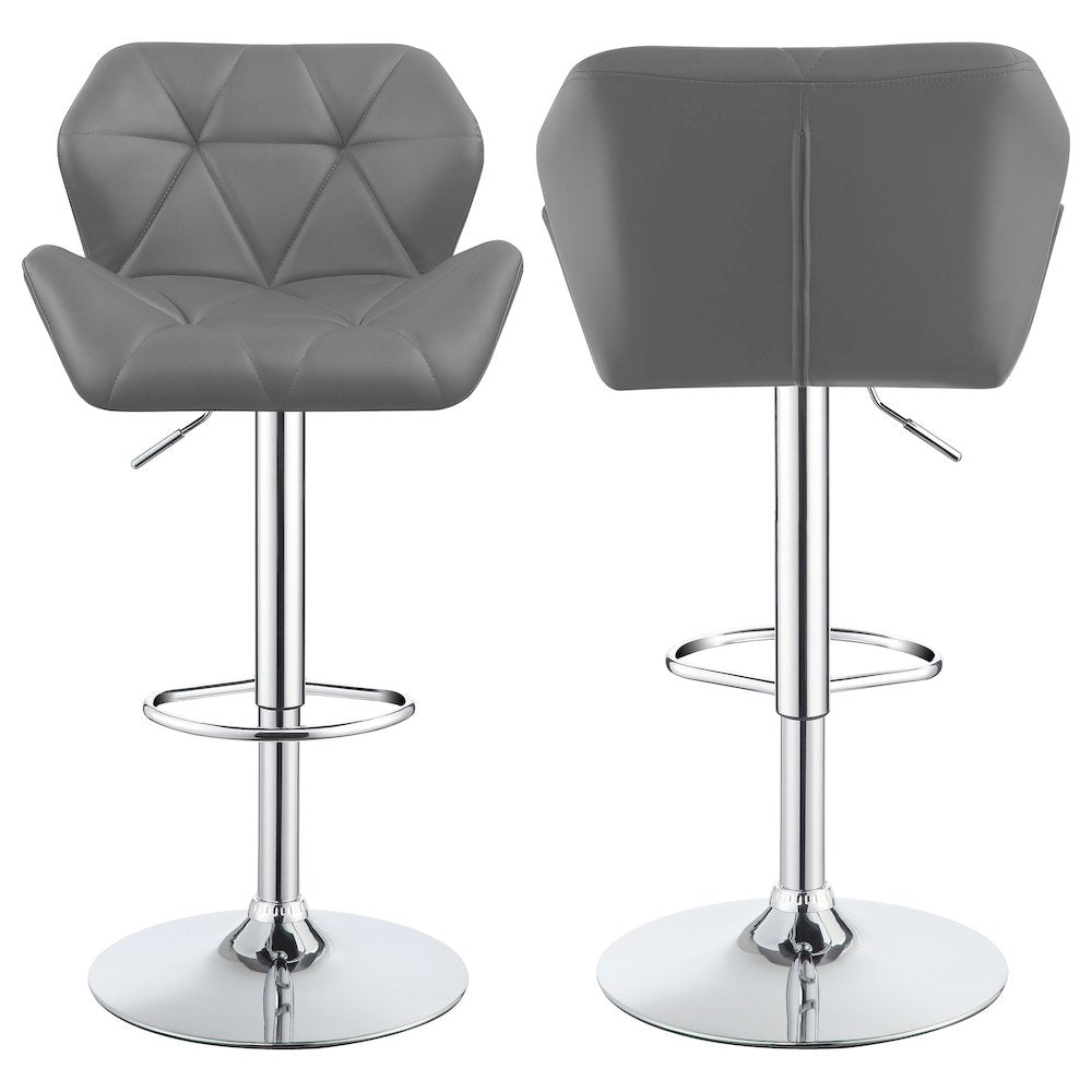 Berrington Upholstered Adjustable Bar Stool Grey (Set of 2) - Coaster Co. of America