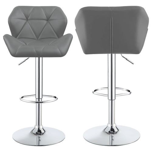 Berrington Upholstered Adjustable Bar Stool Grey (Set of 2) - Coaster Co. of America