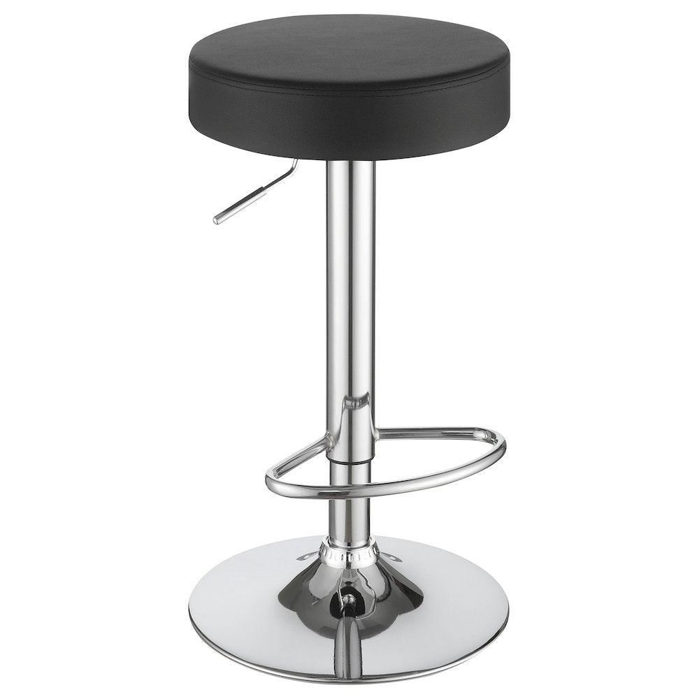 Ramses 29'' Adjustable Bar Stool Chrome and Black - Coaster Co. of America