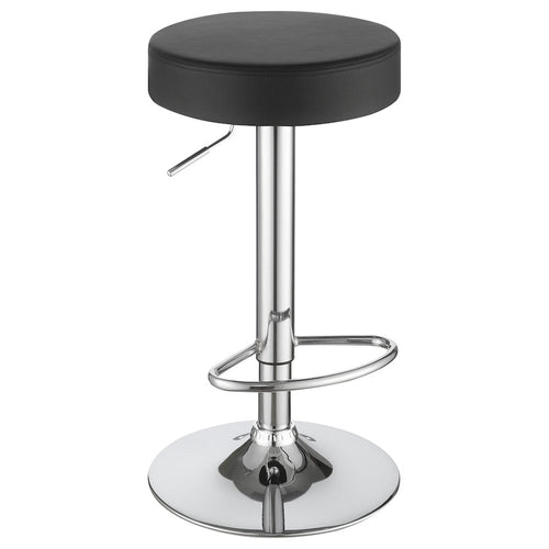 Ramses 29'' Adjustable Bar Stool Chrome and Black - Coaster Co. of America