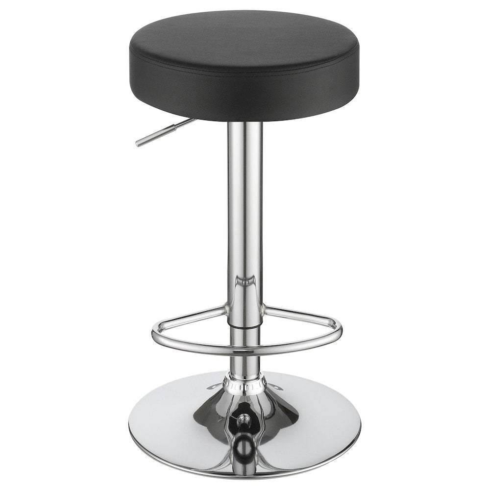 Ramses 29'' Adjustable Bar Stool Chrome and Black - Coaster Co. of America